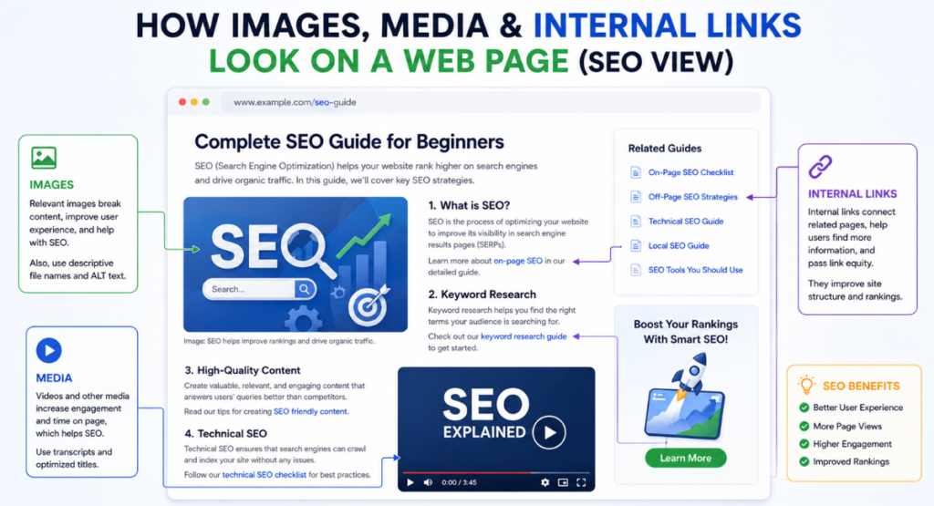 Media and Internal Links